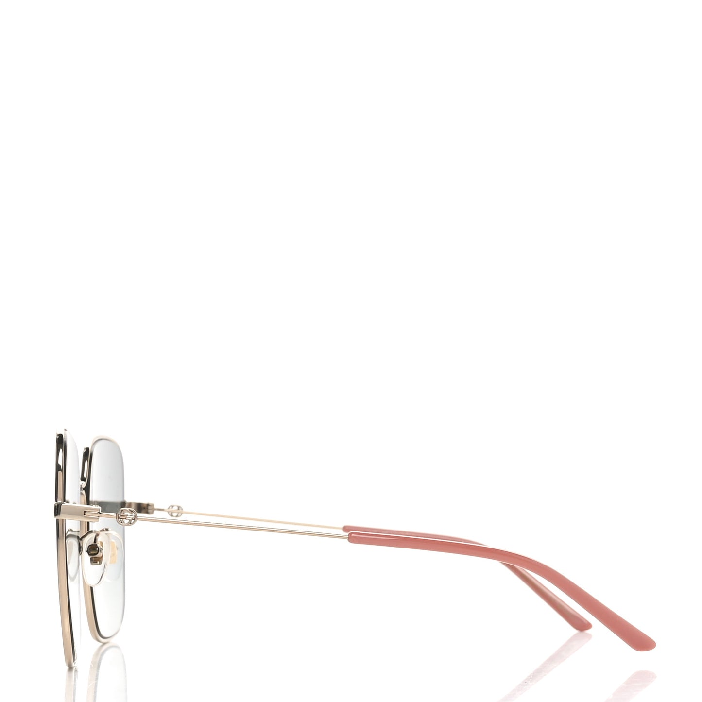 Metal Square Frame Sunglasses GG0443S Gold Pink