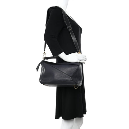 Loewe Calfskin Medium Puzzle Bag Midnight Blue Black 2 of 22