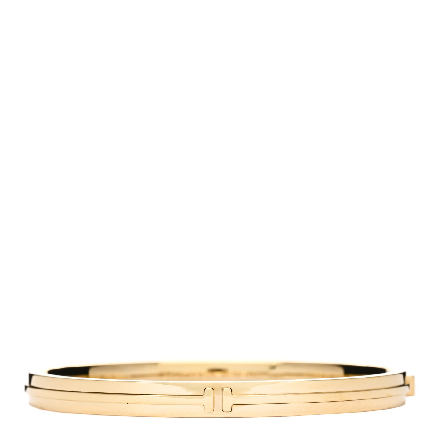 18K Yellow Gold T Hinged Bangle Bracelet