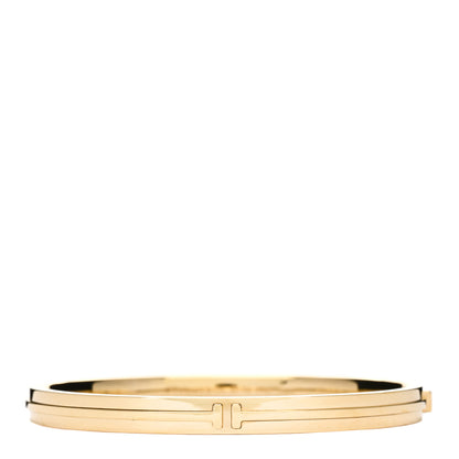 Tiffany 18K Yellow Gold T Hinged Bangle Bracelet 1 of 3