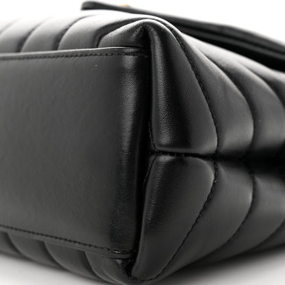 Saint Laurent Calfskin Y Quilted Monogram Small Loulou Chain Satchel Black 10 of 18