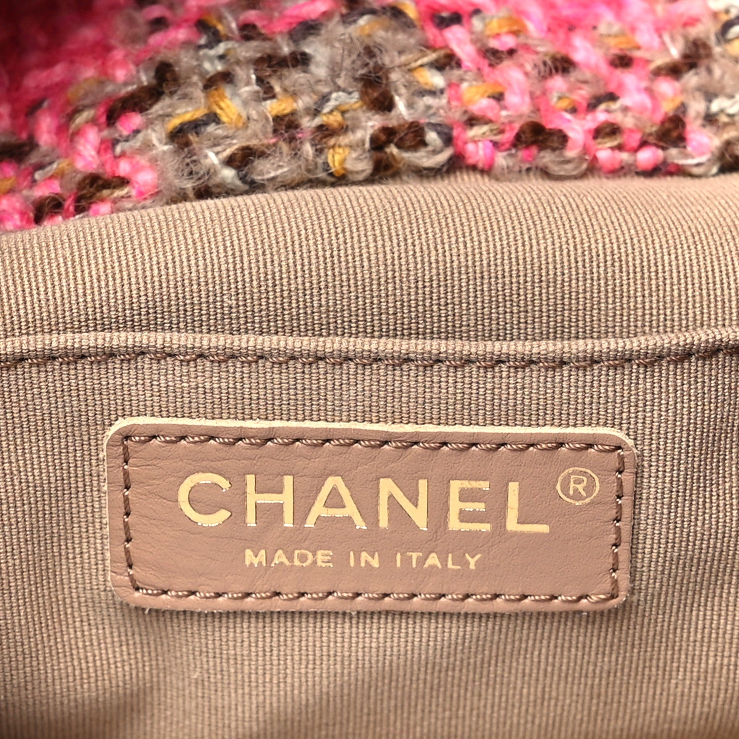 Chanel Wool Tweed Elegant Backpack Pink Brown 6 of 10