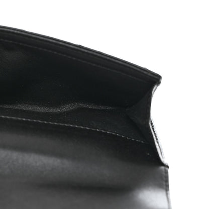 Saint Laurent Lambskin Y Quilted Monogram Compact Loulou Wallet Black 6 of 9