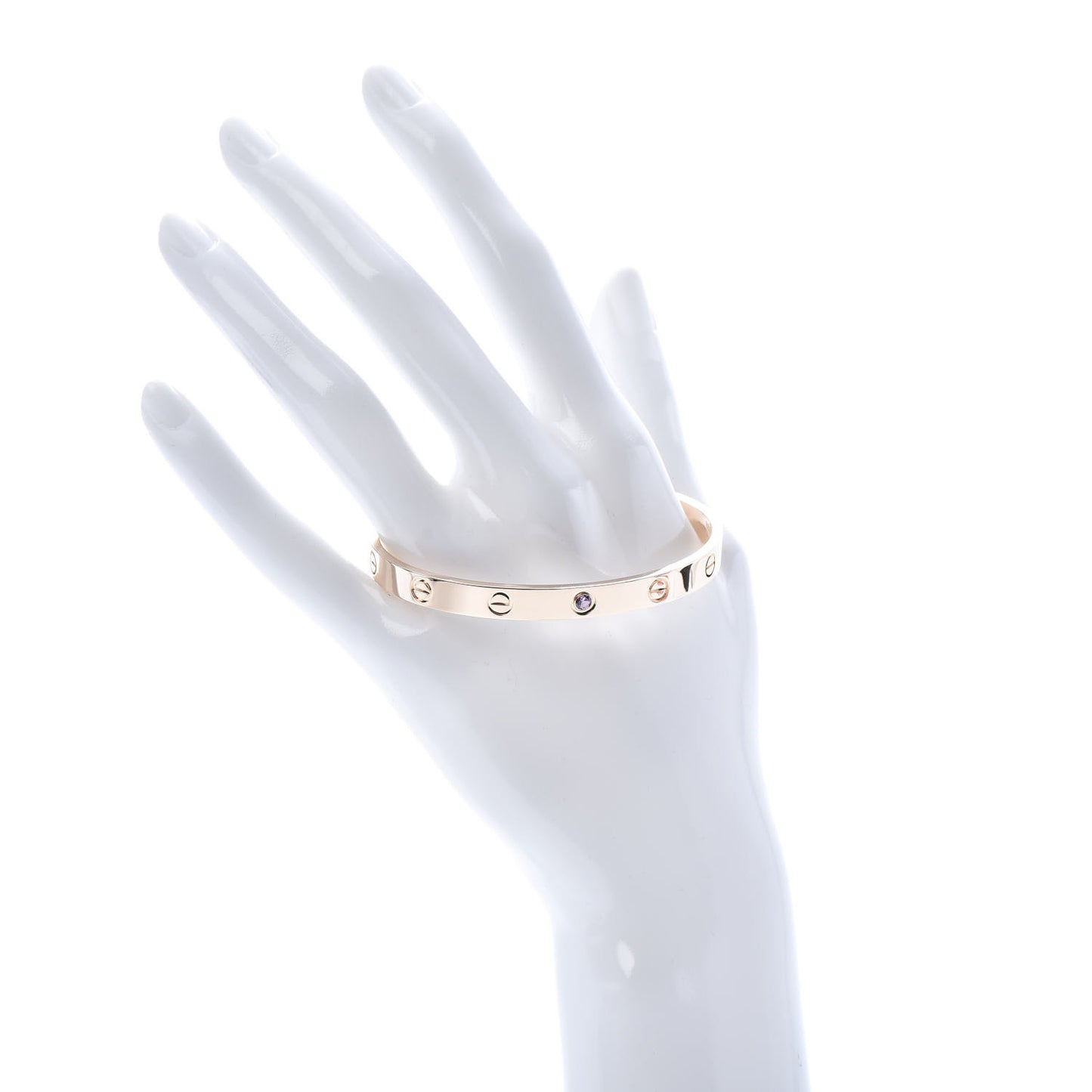 18K Pink Gold Pink Sapphire LOVE Cuff Bracelet 18