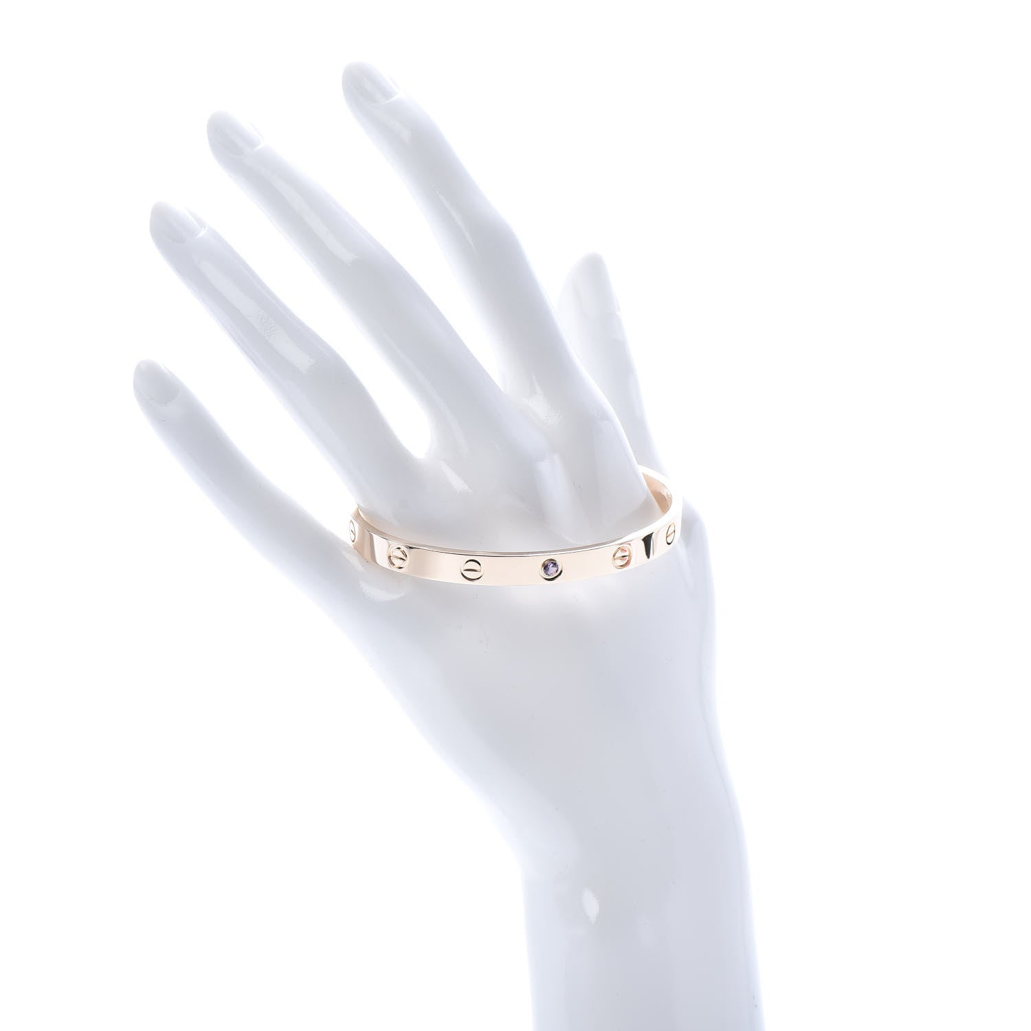 Cartier 18K Pink Gold Pink Sapphire LOVE Cuff Bracelet 18 2 of 6