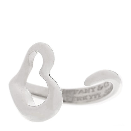 Tiffany Sterling Silver Elsa Peretti Open Heart Ring 53 6.25 1 of 4