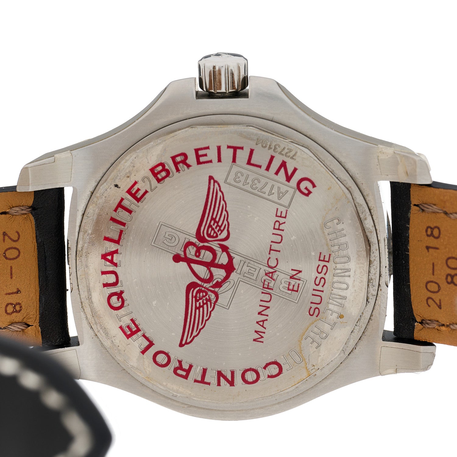 Breitling Stainless Steel Calfskin 41mm Chronomat Colt Automatic Watch Grey A17313 4 of 5