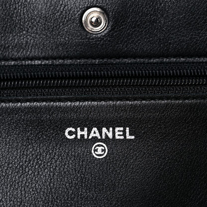 Chanel Patent Quilted Wallet On Chain WOC Black 4 of 16