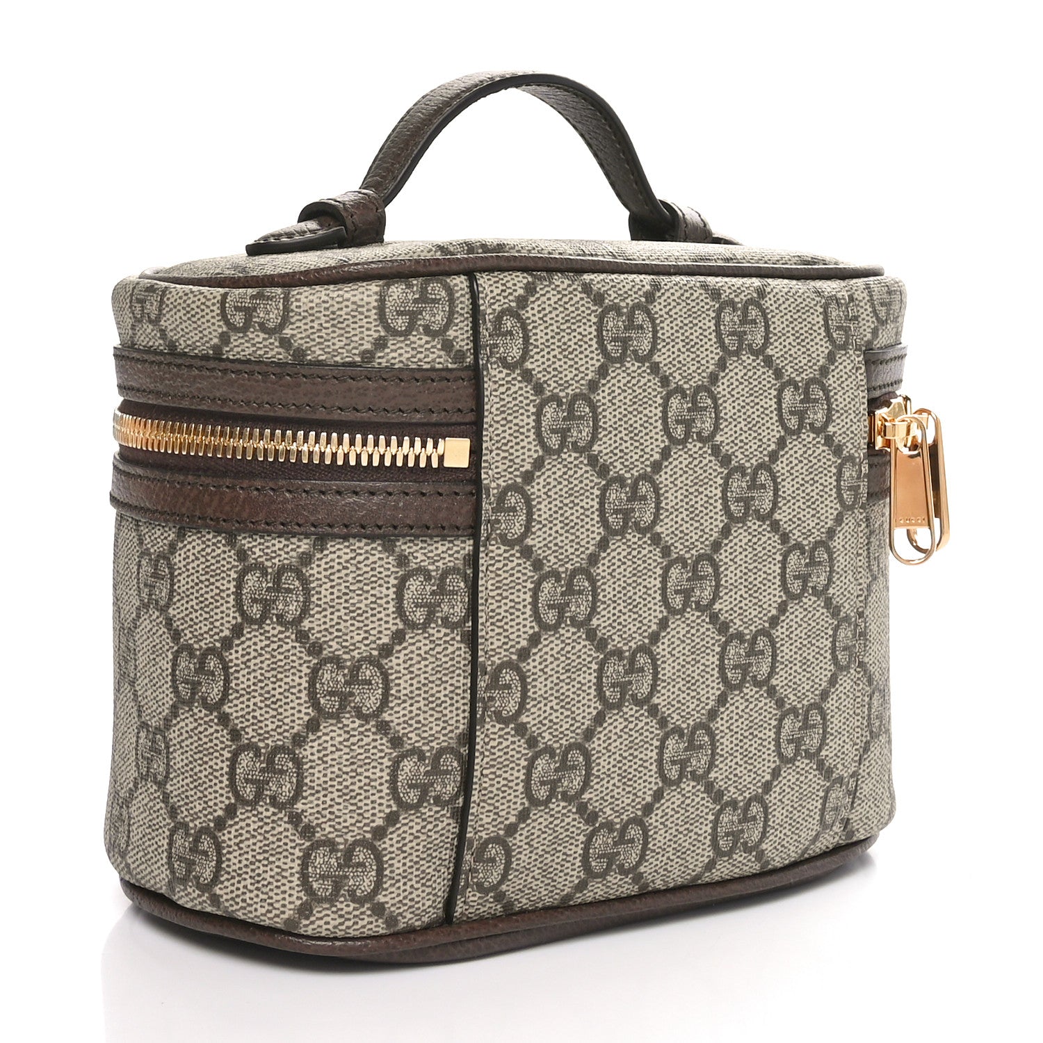 Gucci GG Supreme Monogram Textured Calfskin Web Ophidia Vanity Cosmetic Case Beige Ebony New Acero 3 of 10