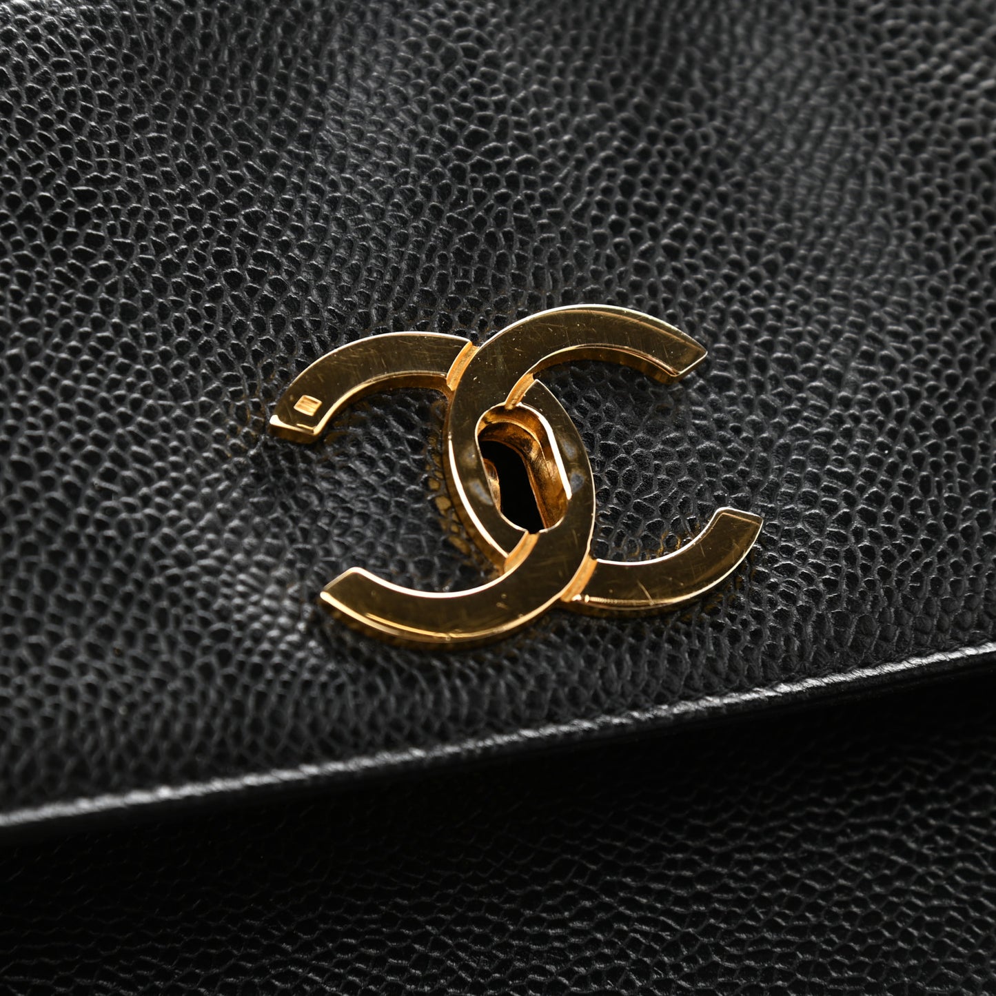 Caviar Flap Shoulder Bag Black