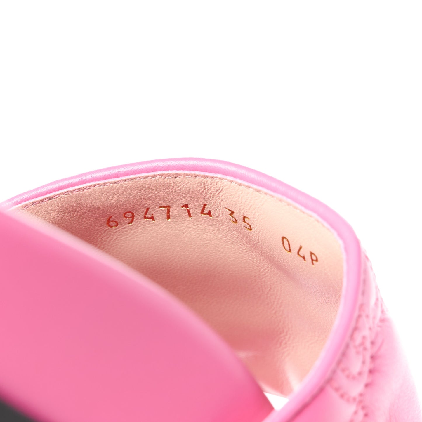 Nappa GG Matelasse Flat Slide Sandals 35 Bon Bon