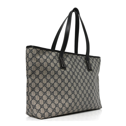 Gucci GG Supreme Monogram Medium Zippered Shopping Tote Navy 3 of 11