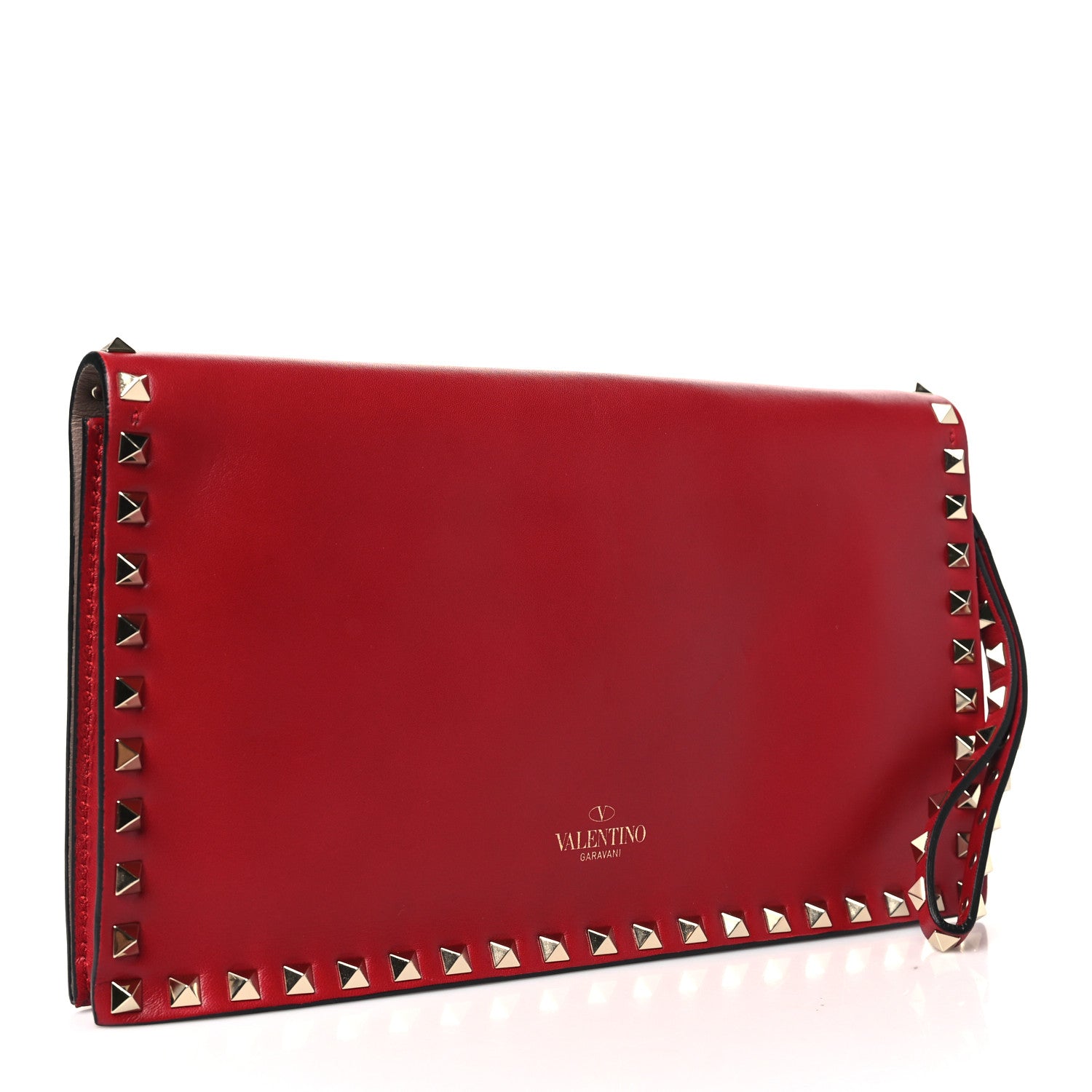 Valentino Garavani Nappa Rockstud Wristlet Clutch Rosso Valentino 3 of 9