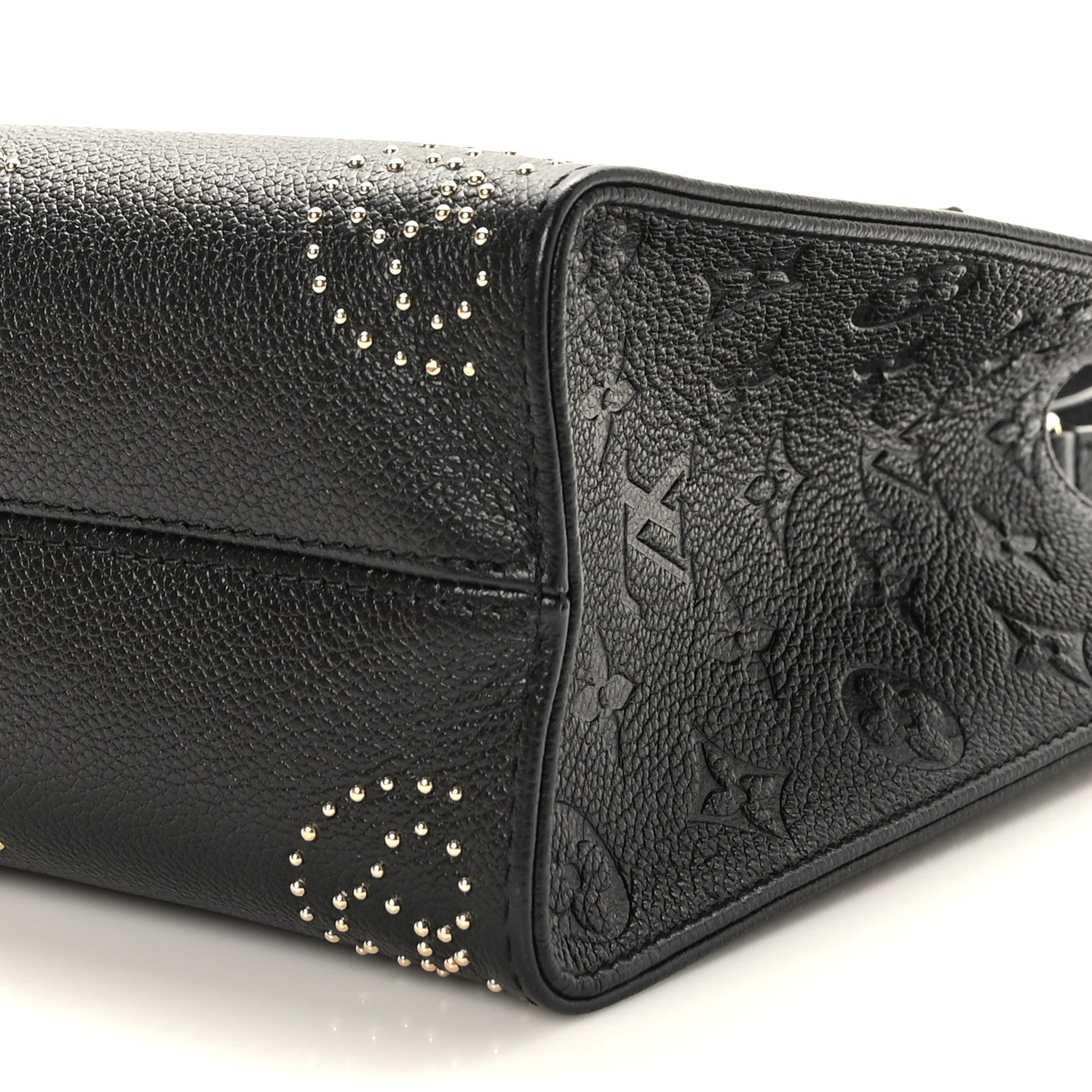 Louis Vuitton Grained Calfskin Studded Monogram Giant Onthego PM Black 8 of 9