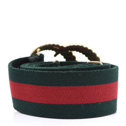 Gucci Canvas Torchon Double G Web Belt 80 32 Verde 2 of 3
