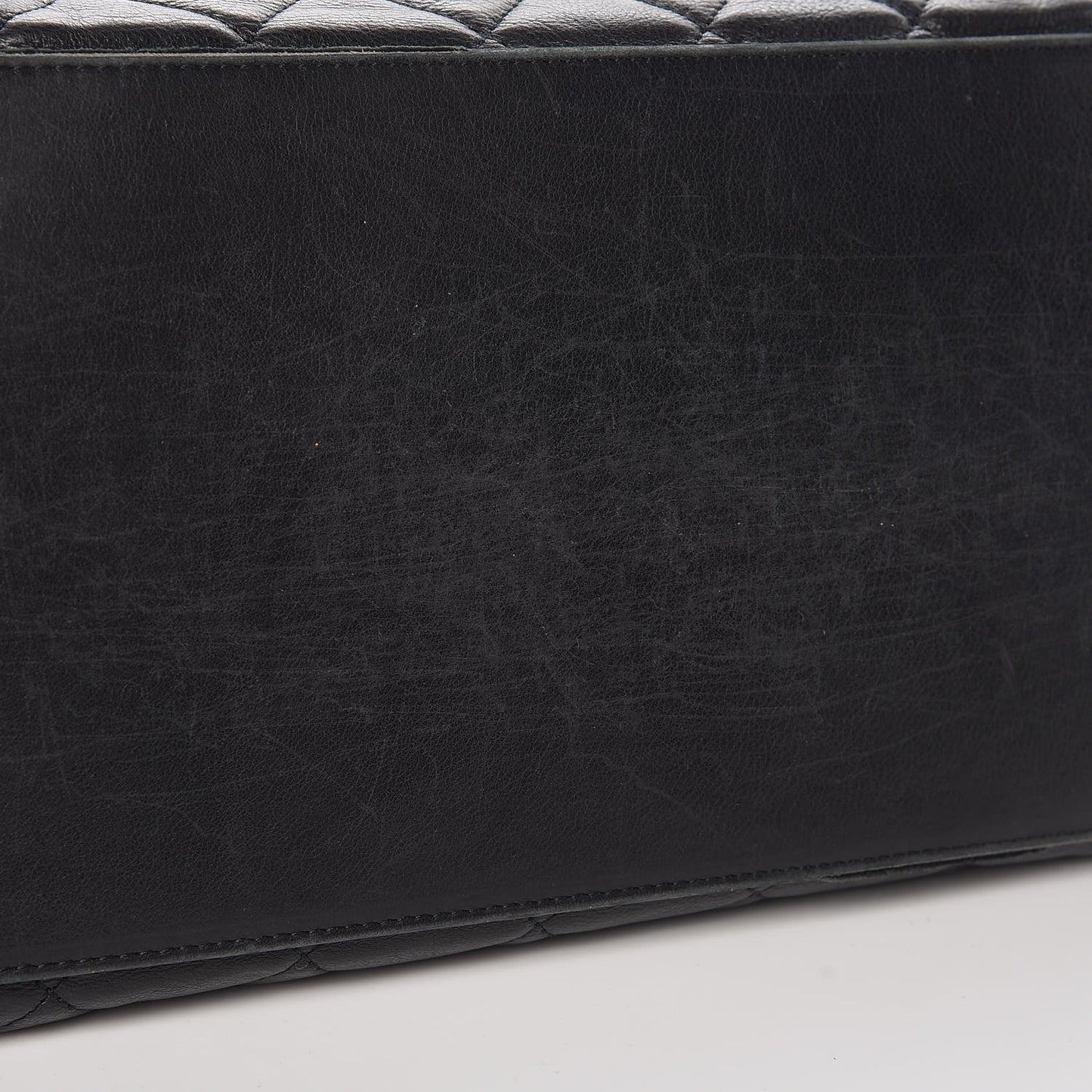 Calfskin Quilted Small Chain Me Tote Black