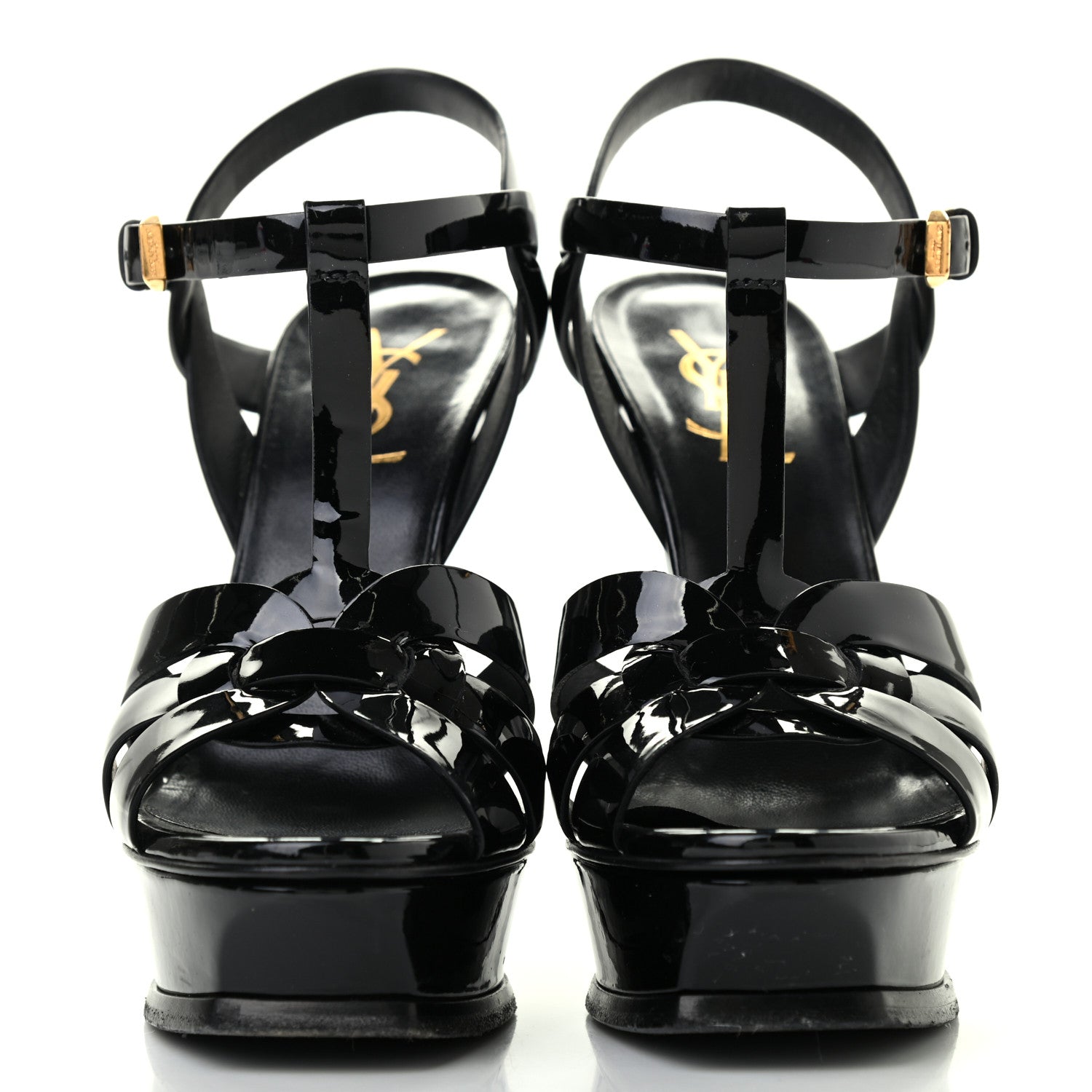 Saint Laurent Patent Tribute 105 Platform Sandals 36 Black 2 of 10