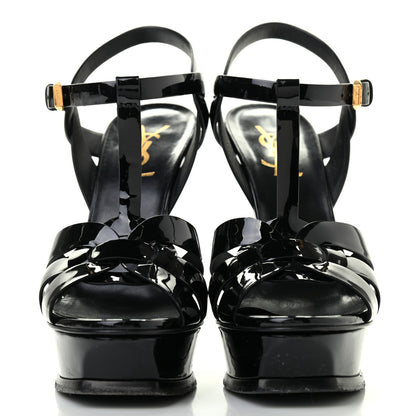 Saint Laurent Patent Tribute 105 Platform Sandals 36 Black 2 of 10