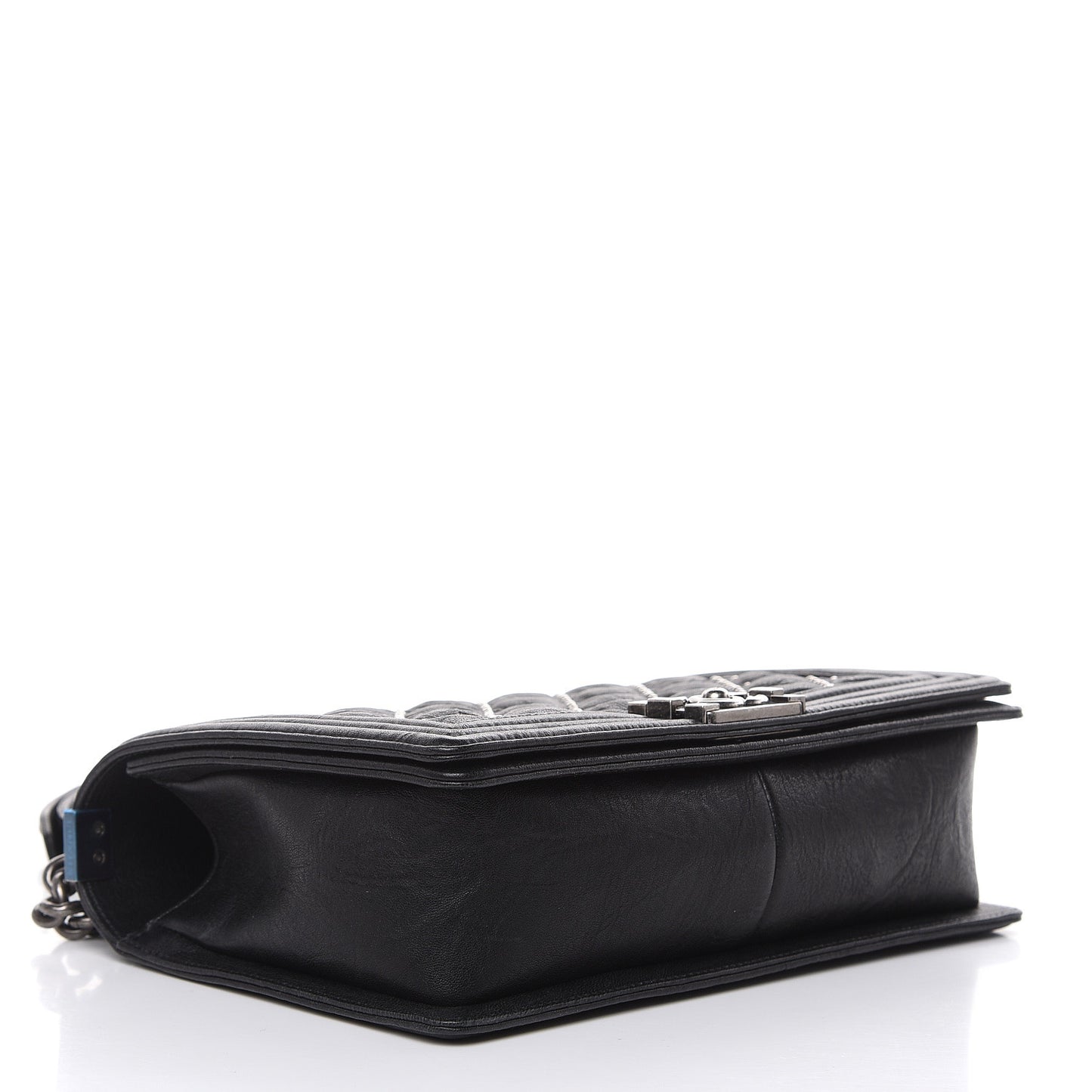 Crumpled Lambskin New Medium Studded Boy Flap Black