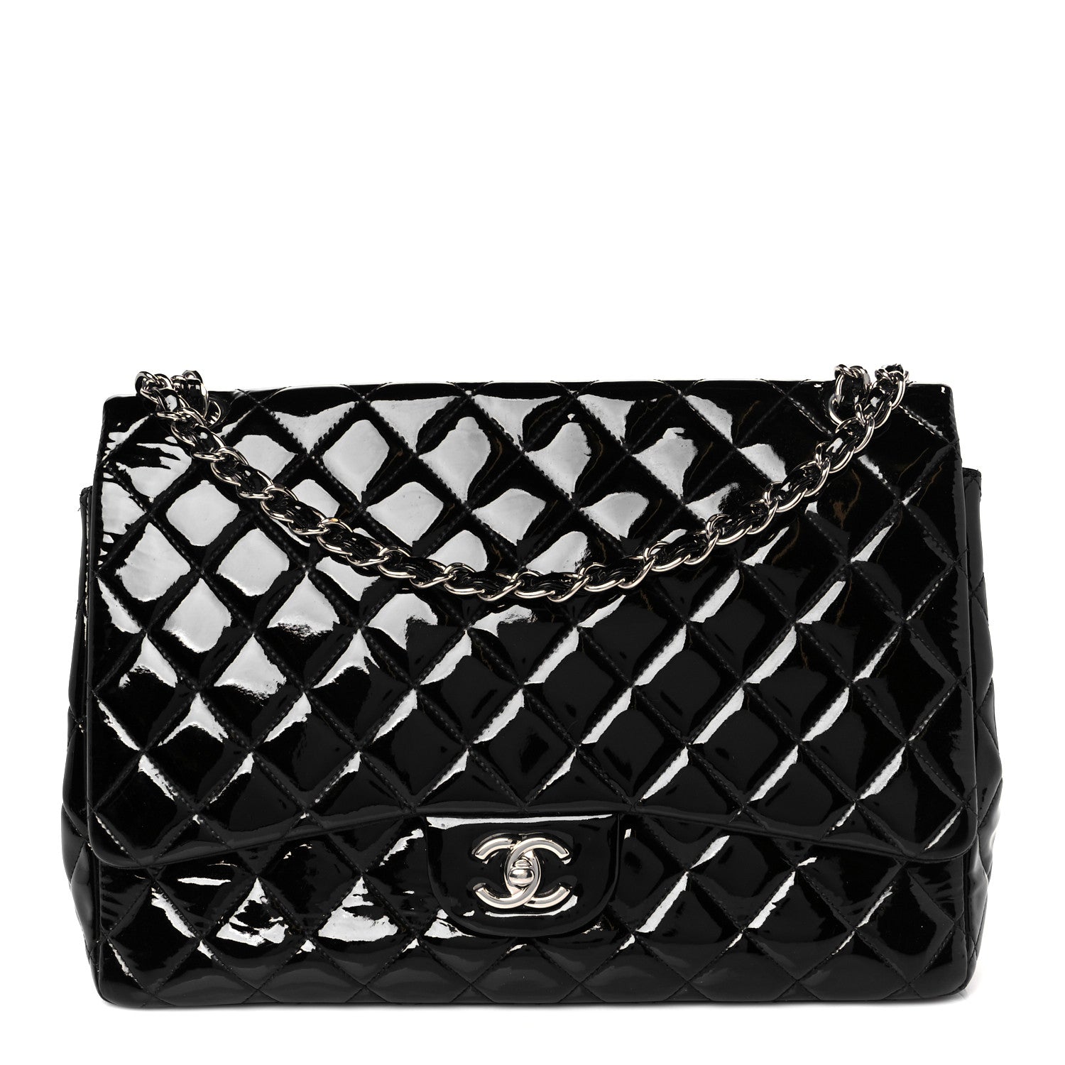 Chanel Patent Quilted Maxi Single Flap Black 1 of 11