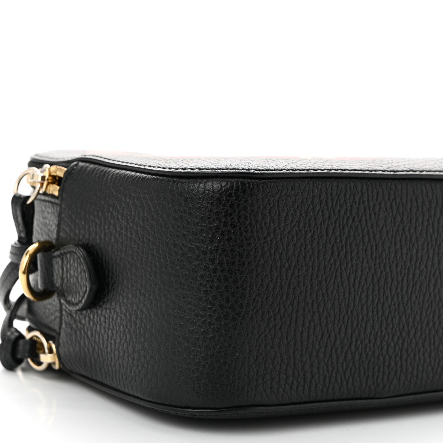 Gucci Grained Calfskin Sylvie Web Kingsnake Small Camera Bag Black Multicolor 10 of 13