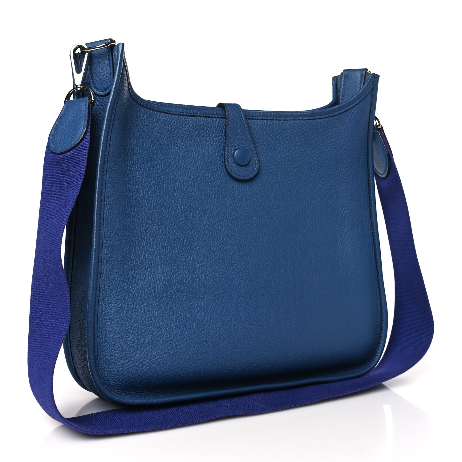 Hermes Taurillon Clemence Evelyne PM Bleu Brighton 3 of 11