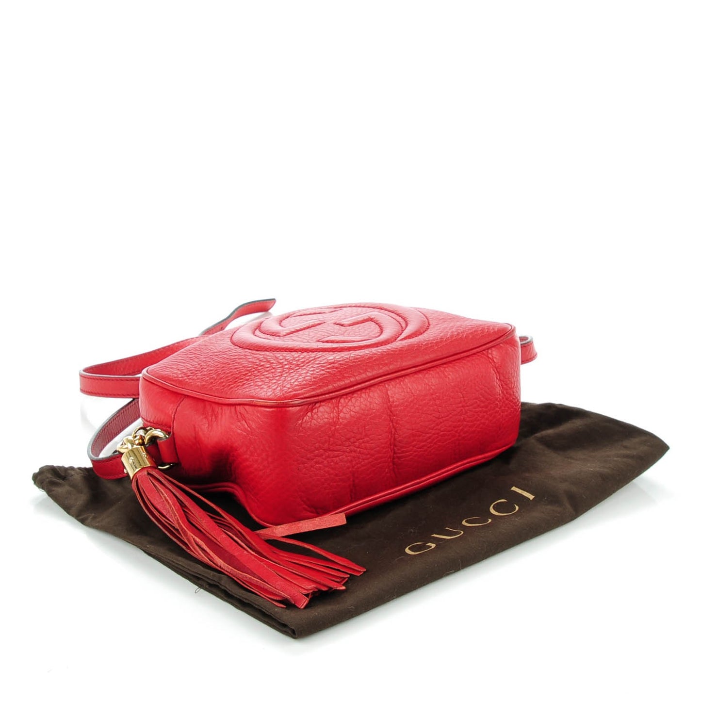 Pebbled Calfskin Small Soho Disco Bag Tabasco Red