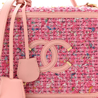 Chanel Tweed Quilted Medium CC Filigree Vanity Case Pink 8 of 10
