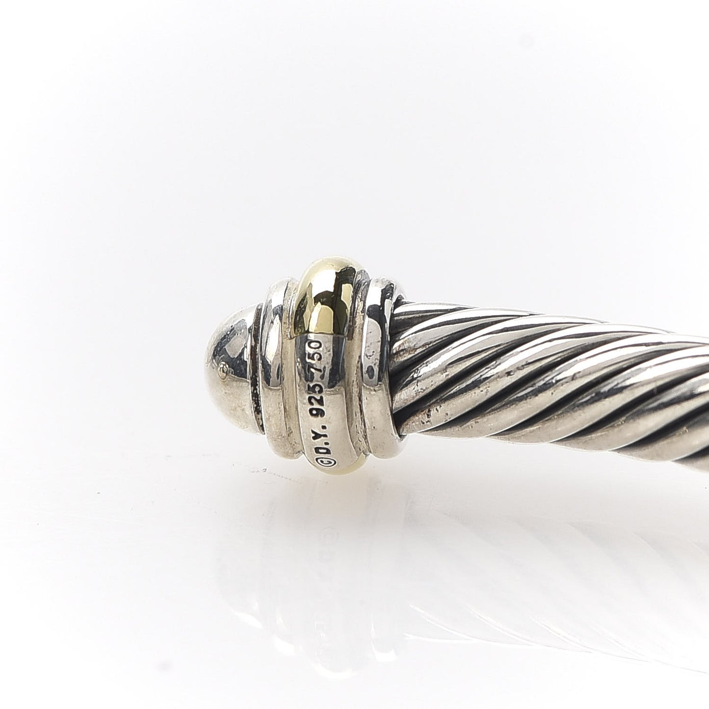 Sterling Silver 18K Yellow Gold 4mm Cable Classics Bracelet