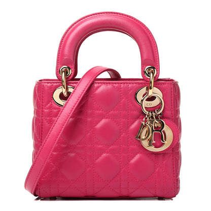 Christian Dior Lambskin Cannage Mini Lady Dior Fuchsia 1 of 10