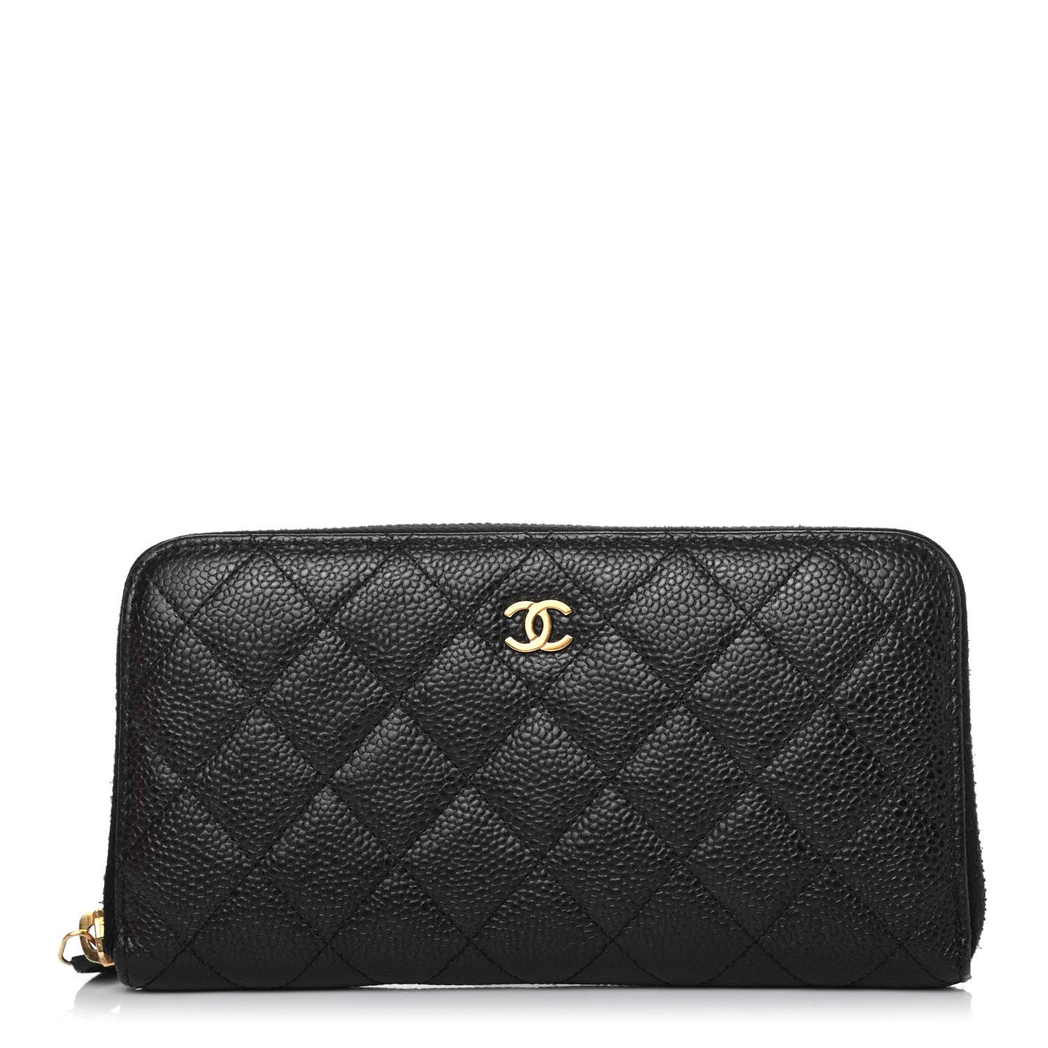 Chanel Caviar Quilted Large Gusset Zip Around Wallet Black 1 of 6