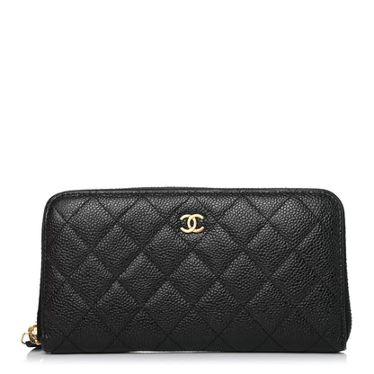 Chanel Caviar Quilted Large Gusset Zip Around Wallet Black 1 of 6