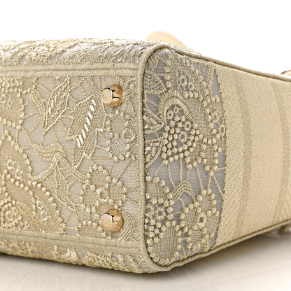 Christian Dior Transparent Metallic Embroidered Mesh Macrame Lady D-Lite Gold 8 of 8