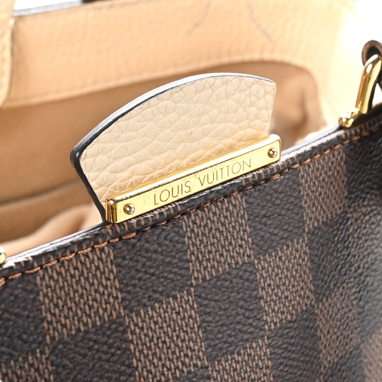 Damier Ebene Cuir Taurillon Brittany Creme
