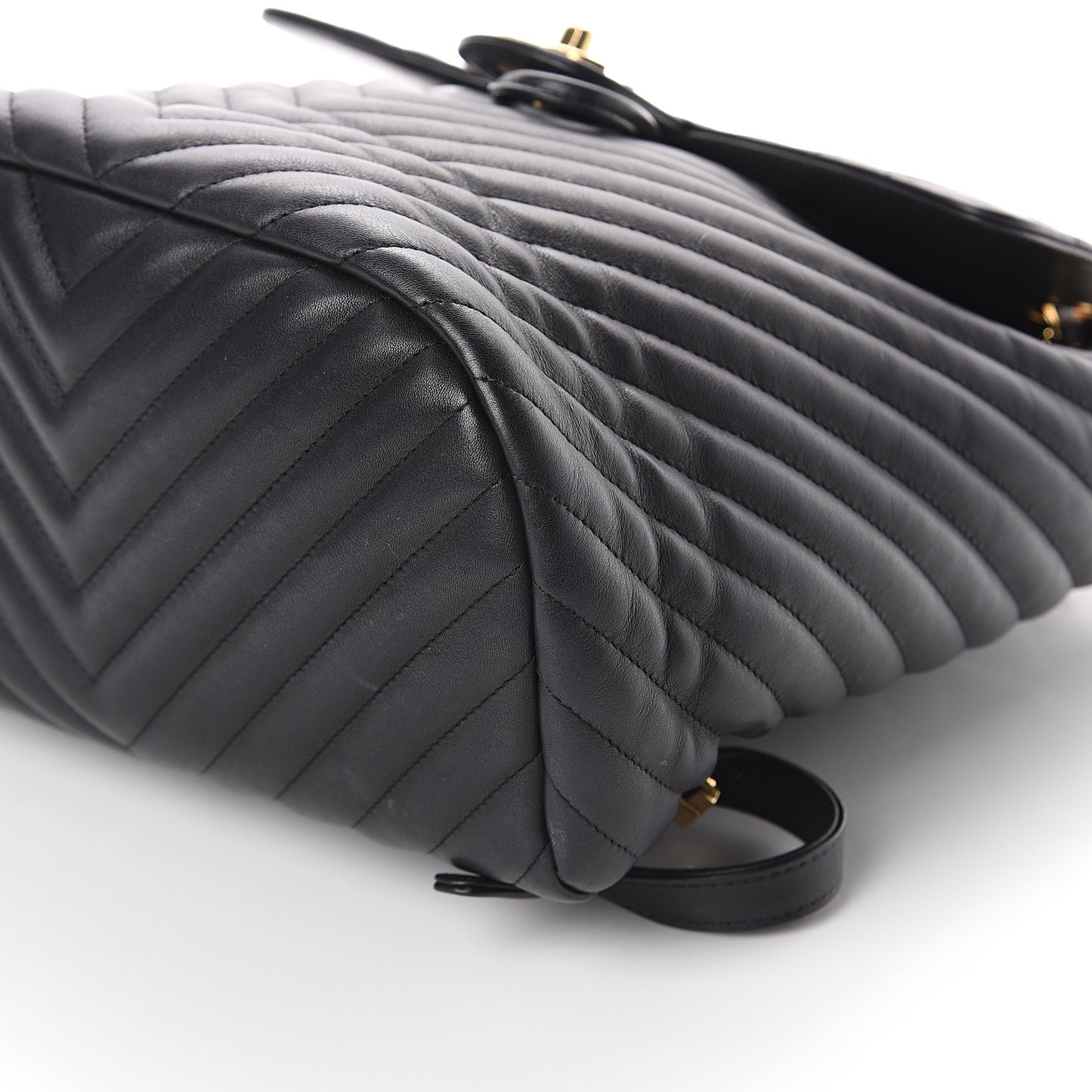Calfskin Chevron Quilted Large Urban Spirit Backpack Black