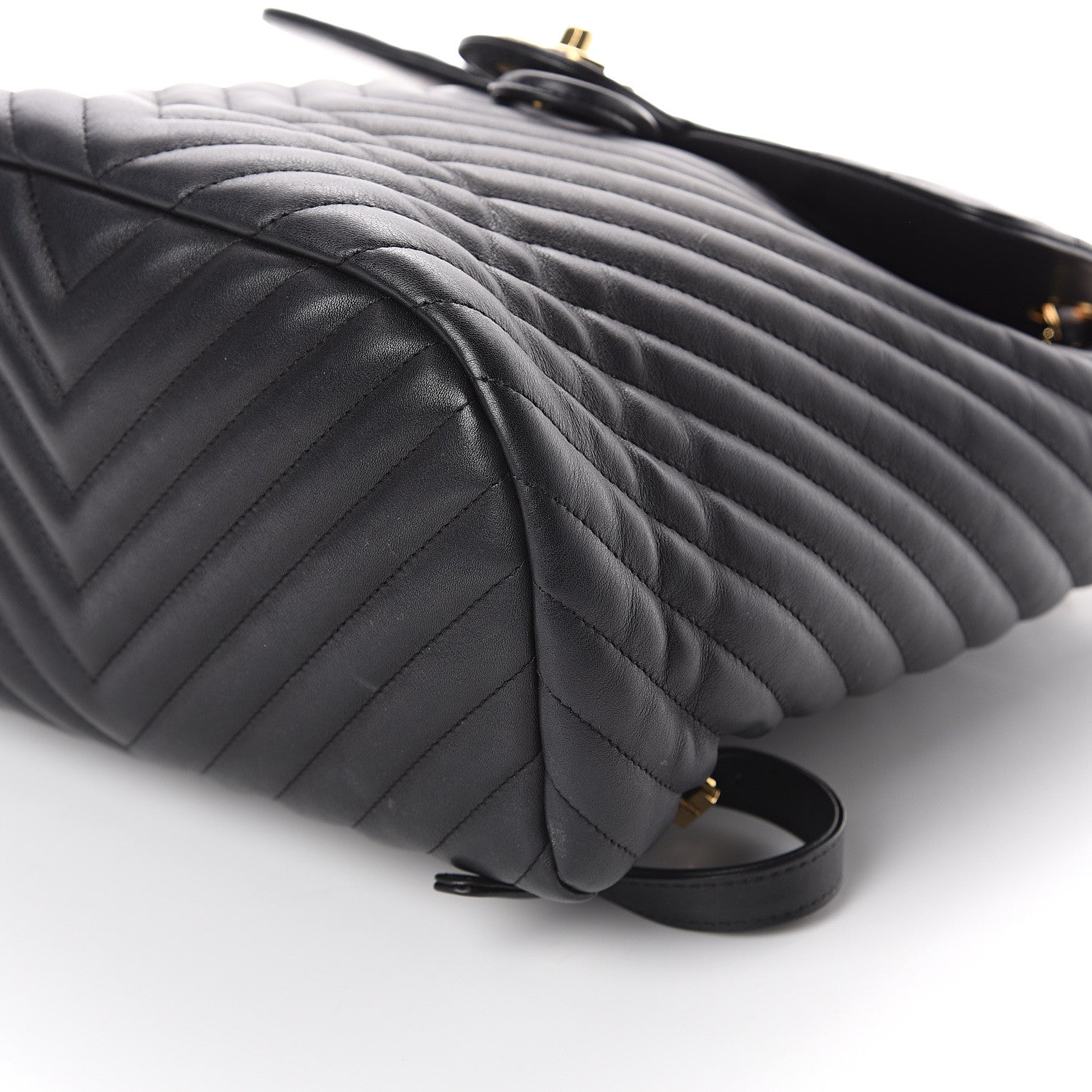 Chanel Calfskin Chevron Quilted Large Urban Spirit Backpack Black 9 of 9