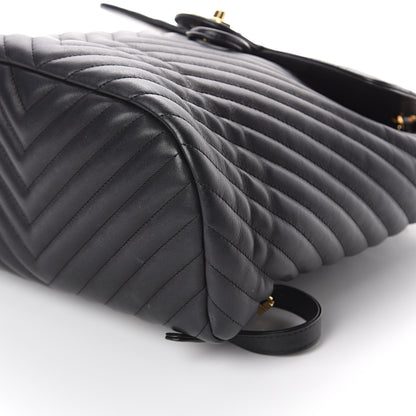 Chanel Calfskin Chevron Quilted Large Urban Spirit Backpack Black 9 of 9