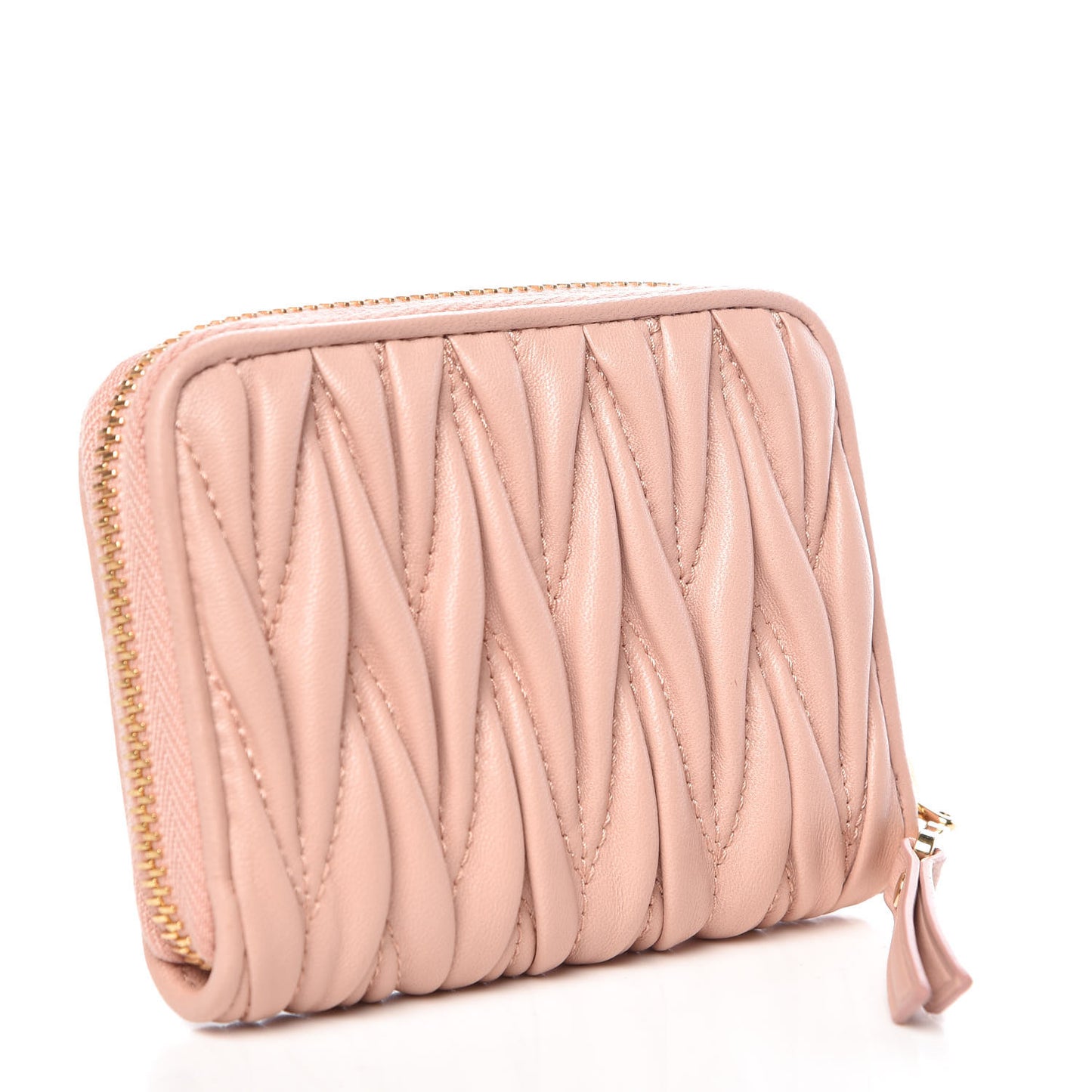 Nappa Matelasse Zip Around Compact Wallet Orchidea