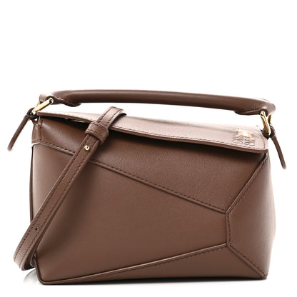 Loewe X SUNA FUJITA Satin Calfskin Mini Hamster Puzzle Edge Bag Havana 7 of 9