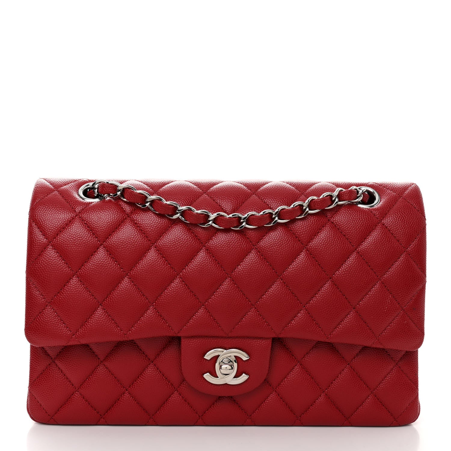 Chanel Caviar Quilted Medium Double Flap Dark Red 1 of 10