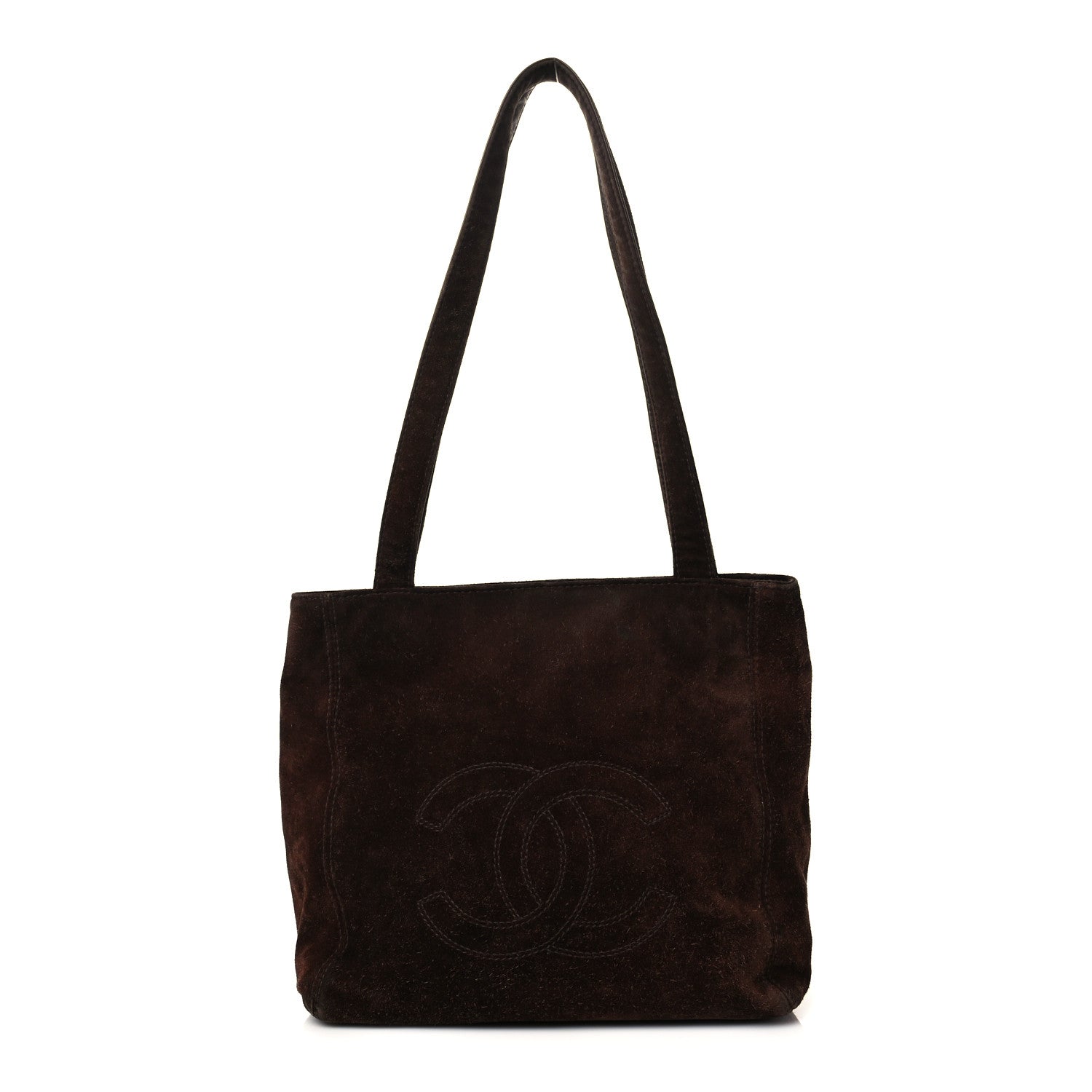 Chanel Suede CC Shoulder Bag Brown 1 of 9