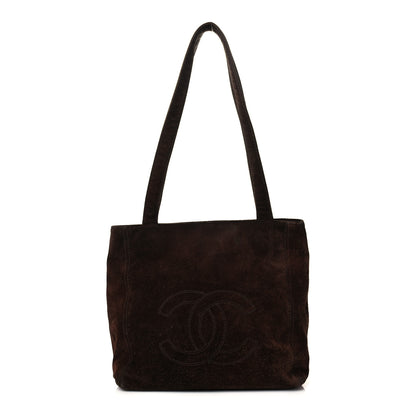 Chanel Suede CC Shoulder Bag Brown 1 of 9