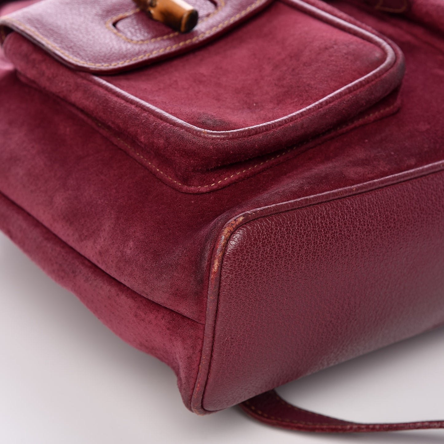Suede Bamboo Backpack Purple