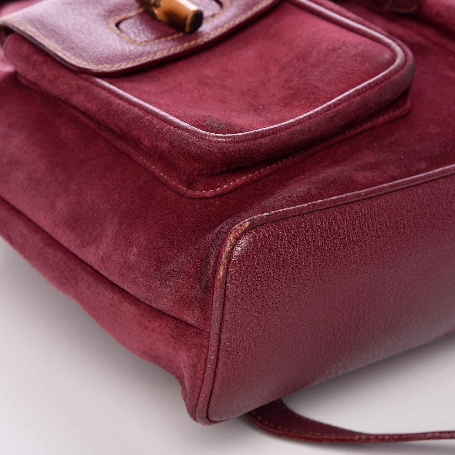 Gucci Suede Bamboo Backpack Purple 8 of 14