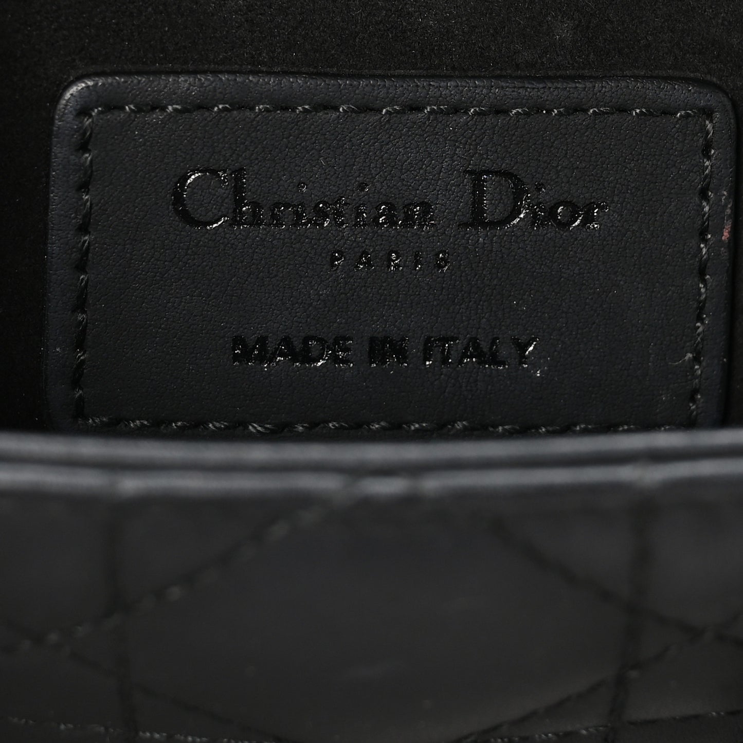Ultra Matte Calfskin Cannage Medium Lady D-Joy Black