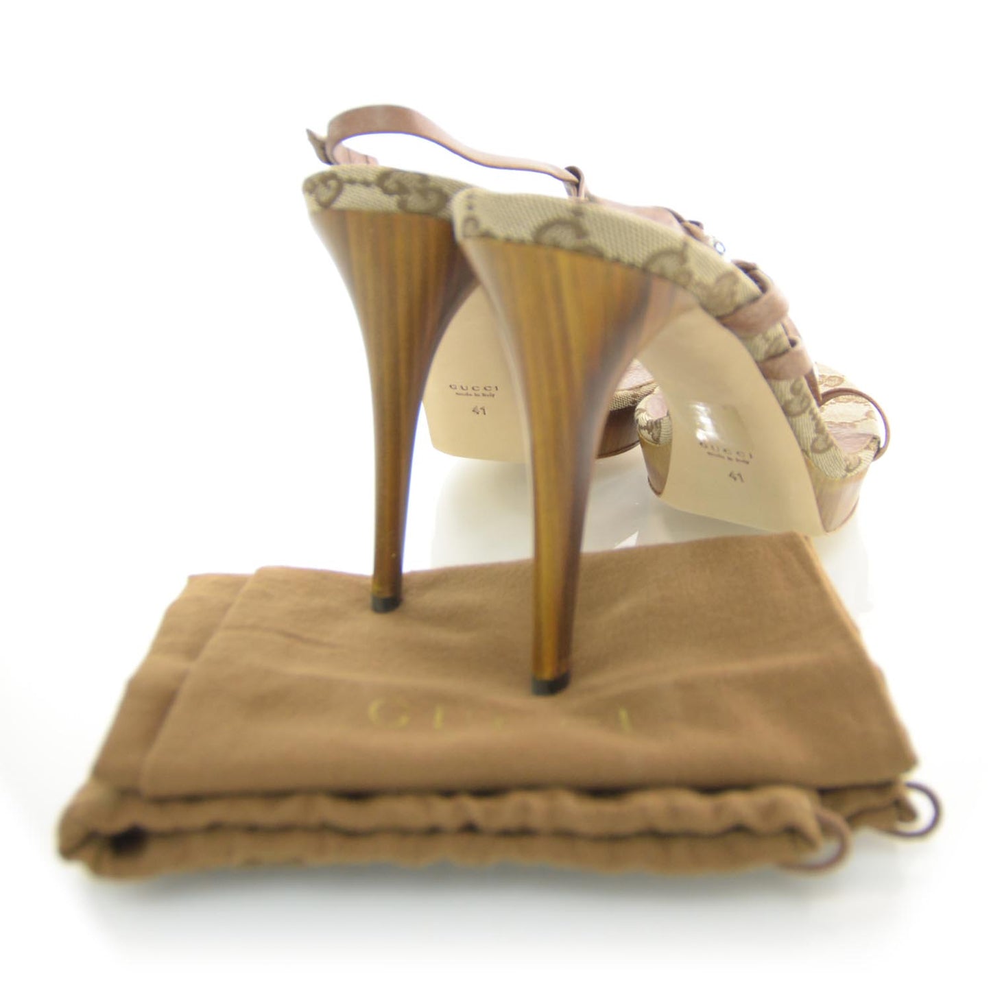 Canvas Leather Bamboo Sandals Heels 41