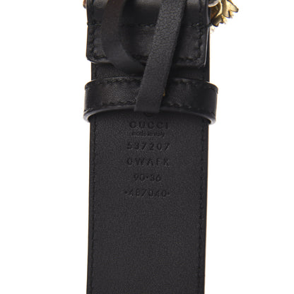 Gucci Calfskin Crystal Feline Belt 90 36 Black 3 of 5