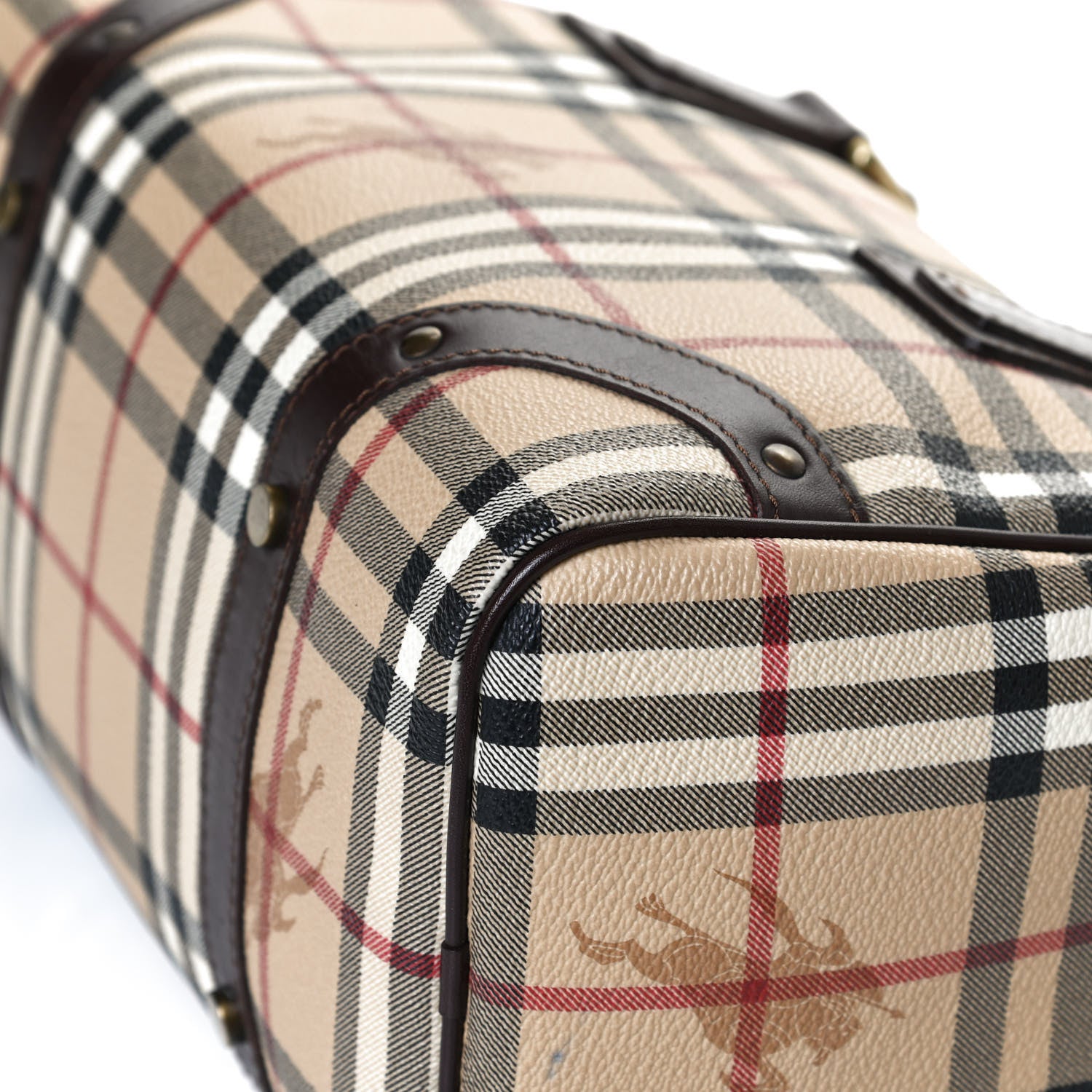 Burberry Haymarket Check Studded Bowler Brown 8 of 10