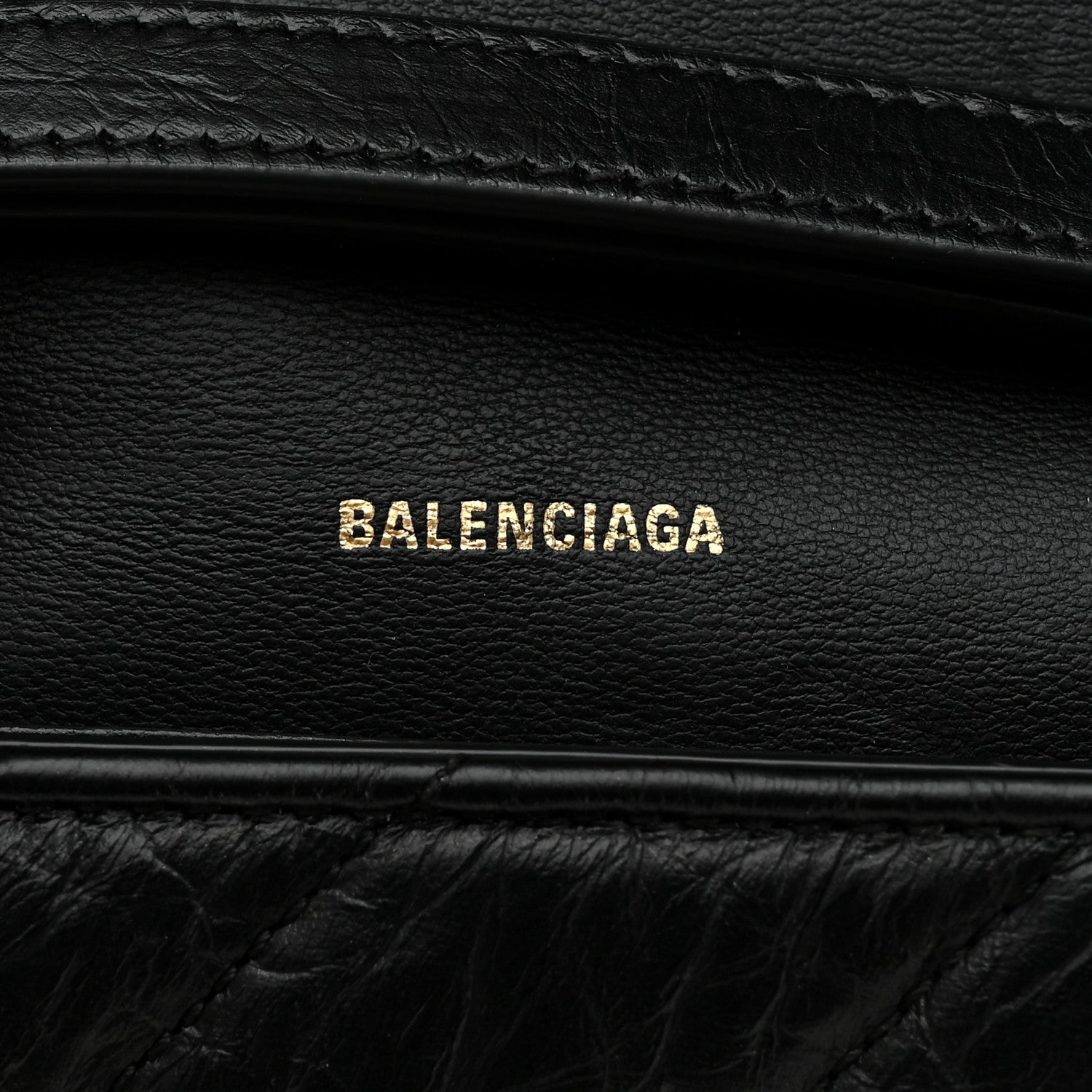 Balenciaga Calfskin Quilted Crush Wallet On Chain Black 6 of 11