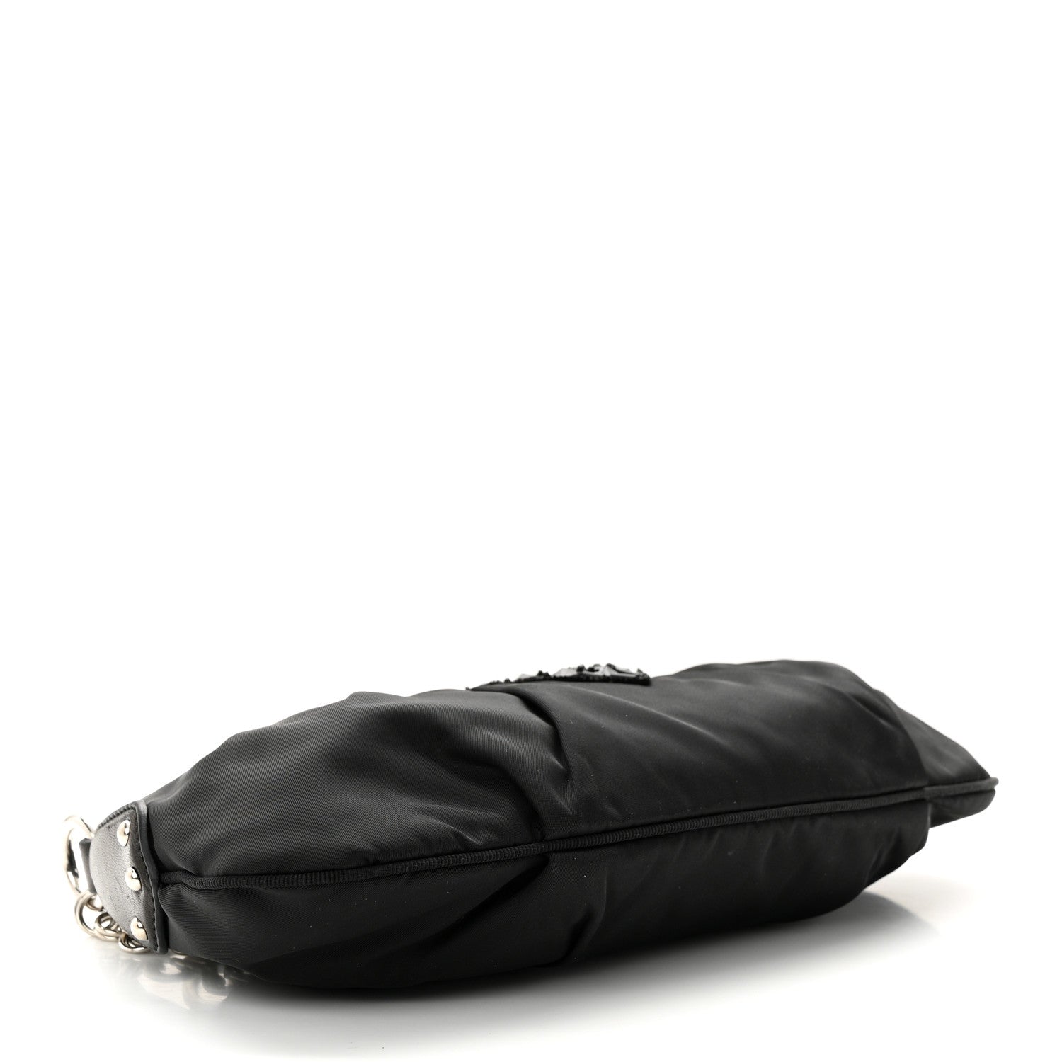 Prada Tessuto Nylon Beaded Bag Black 4 of 10